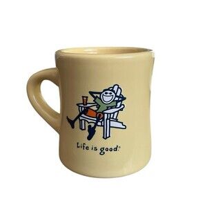 Life Is Good Yellow Coffee Mug "ChaIr" D0 What You Like Like What You Do
